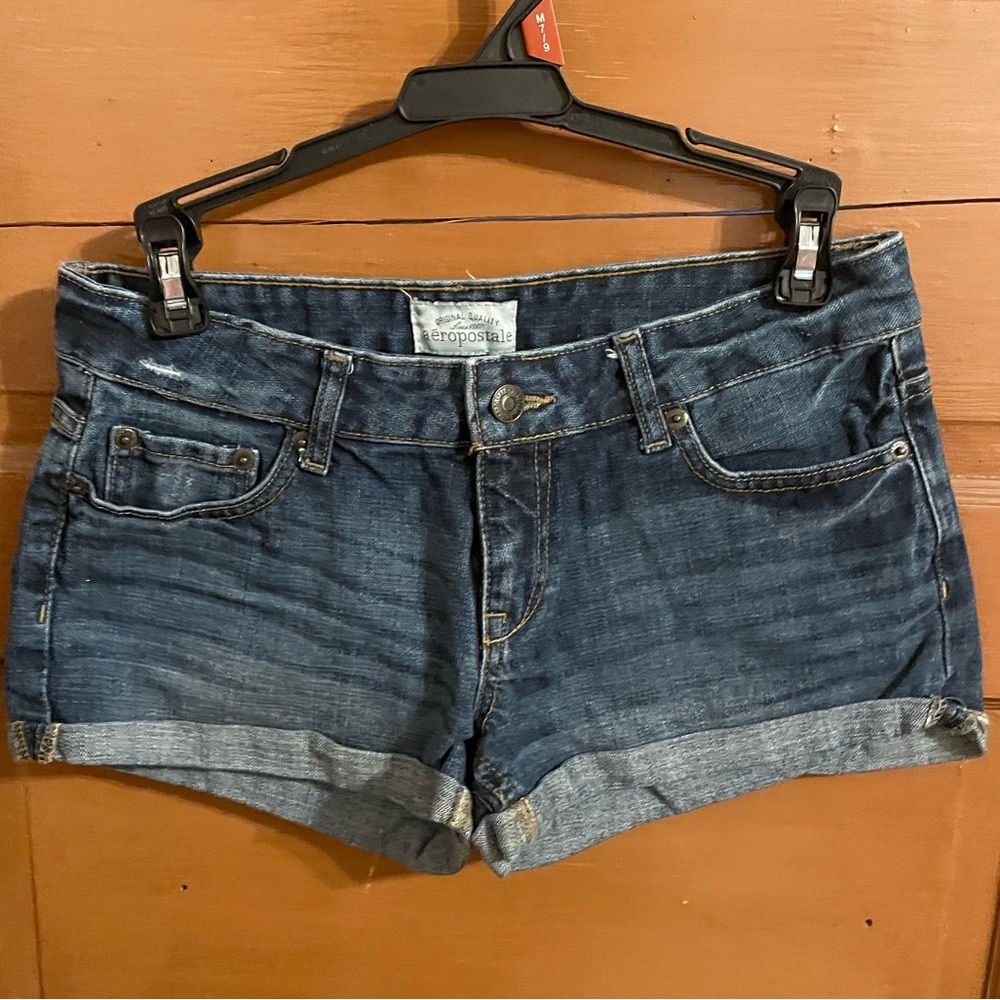 Aeropostale 4 Pocket Low Rise Dark Wash 100% Cotton Shorts